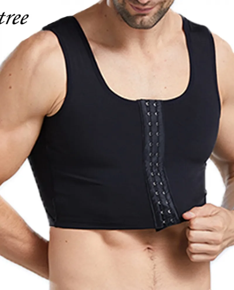 Corsetto per il controllo del torace da uomo Gilet push up Correttore posturale maschile Camicia per body shaper a compressione