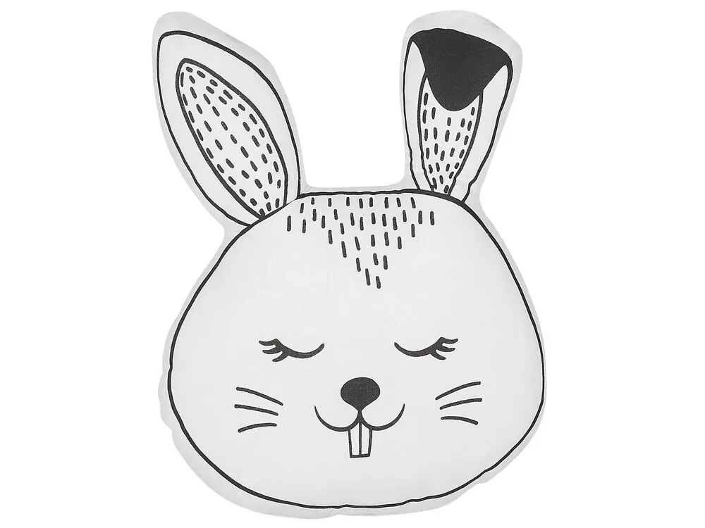 Cotton Kids Cushion Bunny 53 x 43 cm Black and White KANPUR