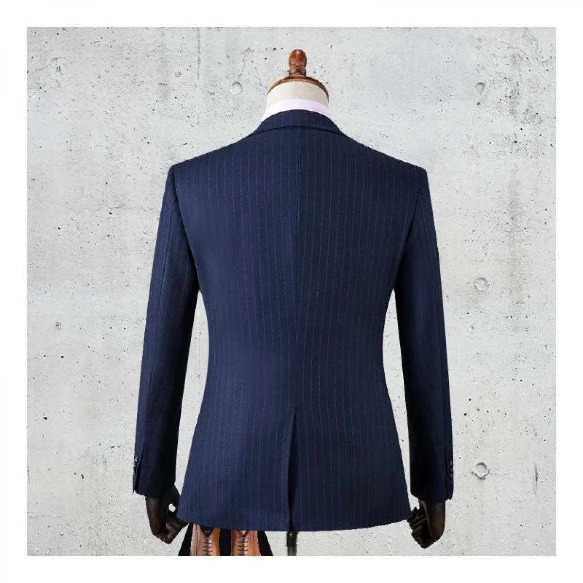 (dimensioni personalizzate) Abito di fascia alta a righe inglesi per abito formale da lavoro da uomo, matrimonio e sposo, gilet