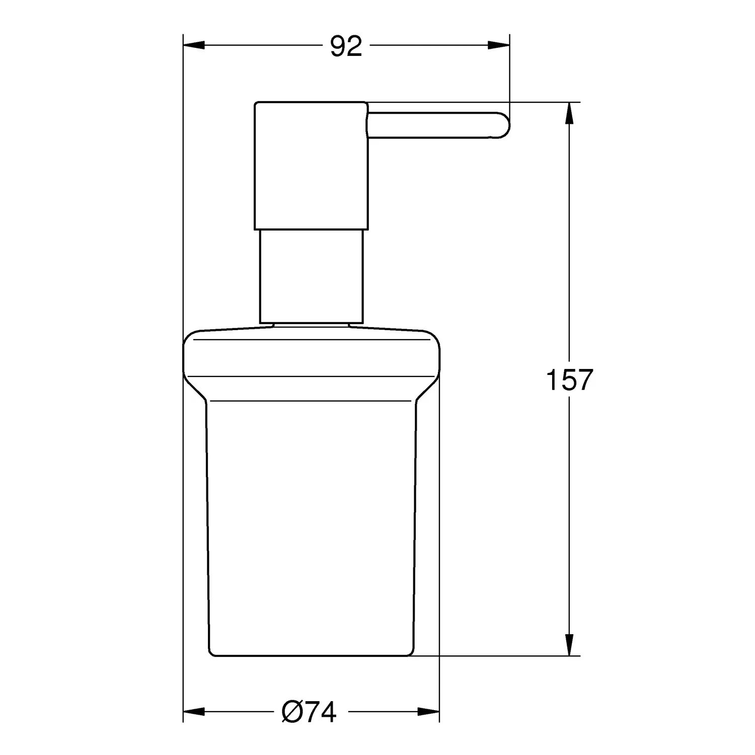 Dispenser sapone Grohe Essentials in vetro e metallo cromo