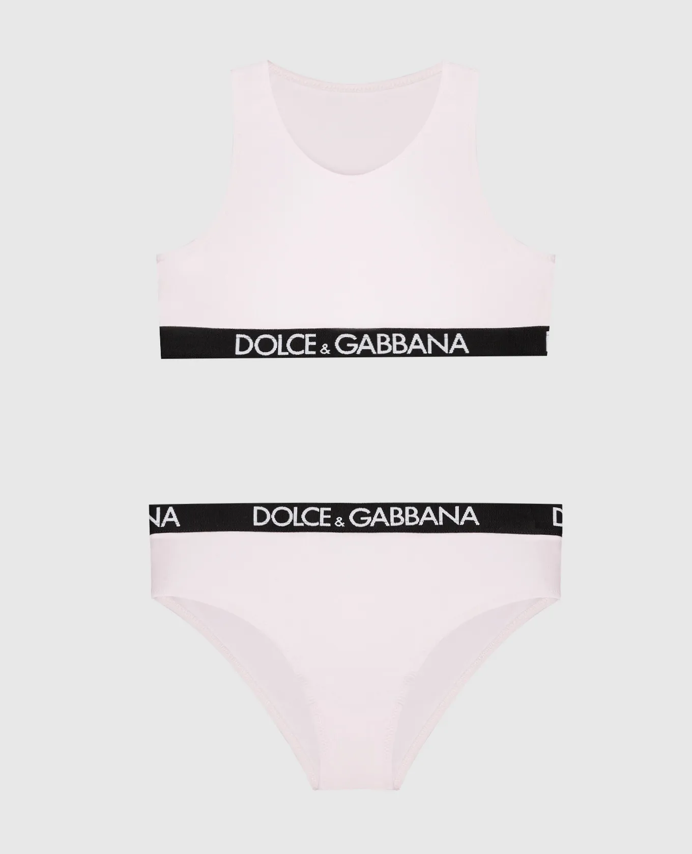 Dolce&Gabbana Set top e slip rosa per bambini L5J713FUGNE