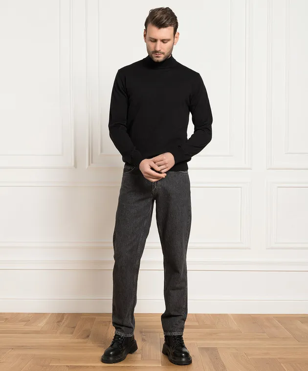 D'Uomo Milano Maglia in lana merino nera 97397