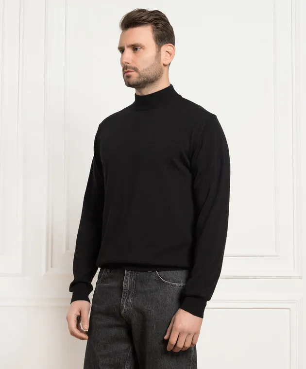 D'Uomo Milano Maglia in lana merino nera 97397