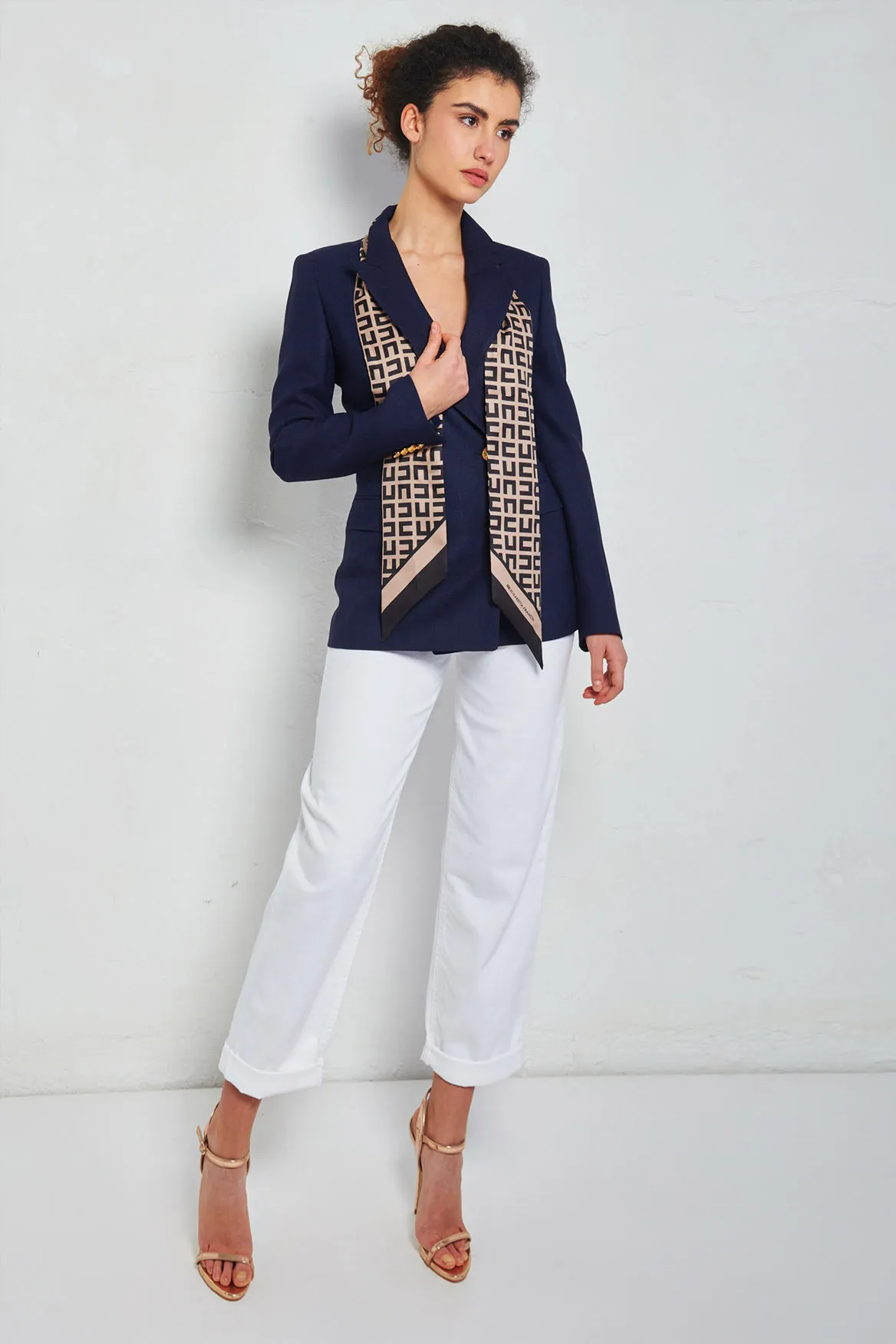 ELISABETTA FRANCHI Jeans cinque tasche con foulard