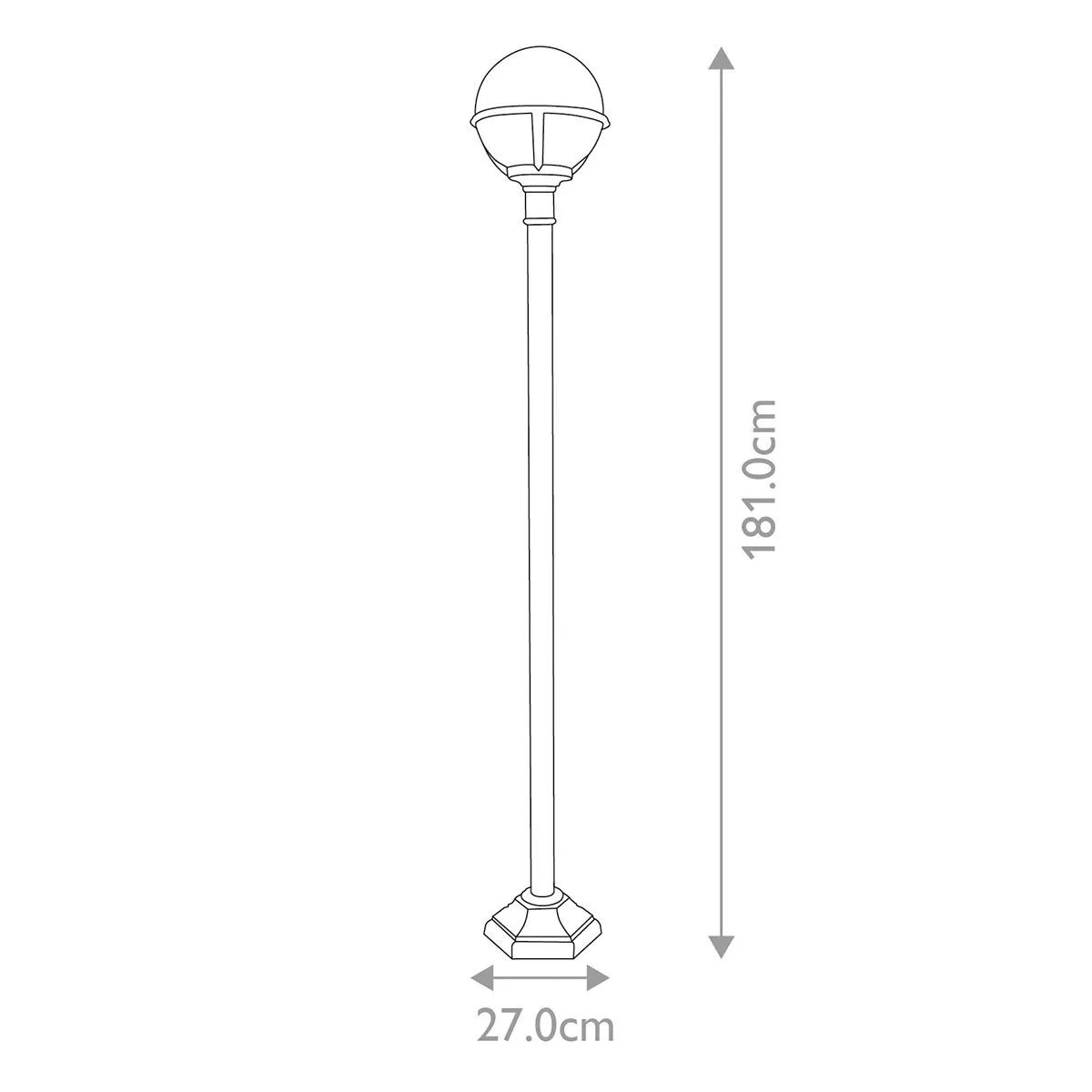 Elstead Lighting  Lampione da giardino per esterni in resina e diffusore in acrilico Glenbeigh - 100W