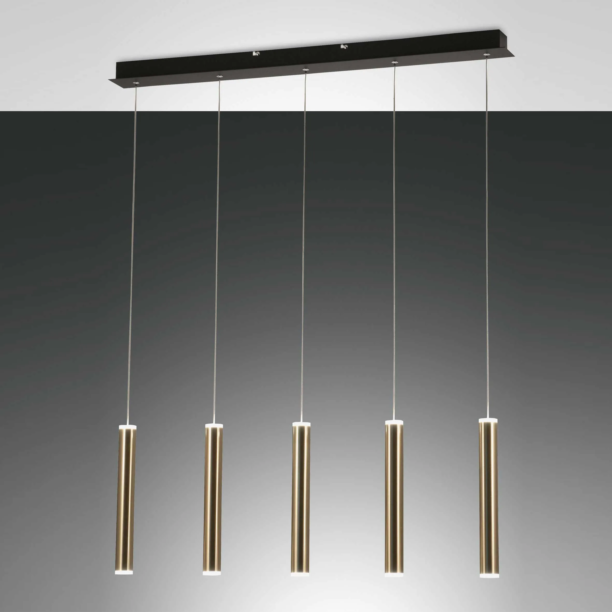 Fabas Luce  Lampada a sospensione a LED con 5 diffusori dalle linee moderne ed eleganti Prado - 33W - 3000k Luce Calda
