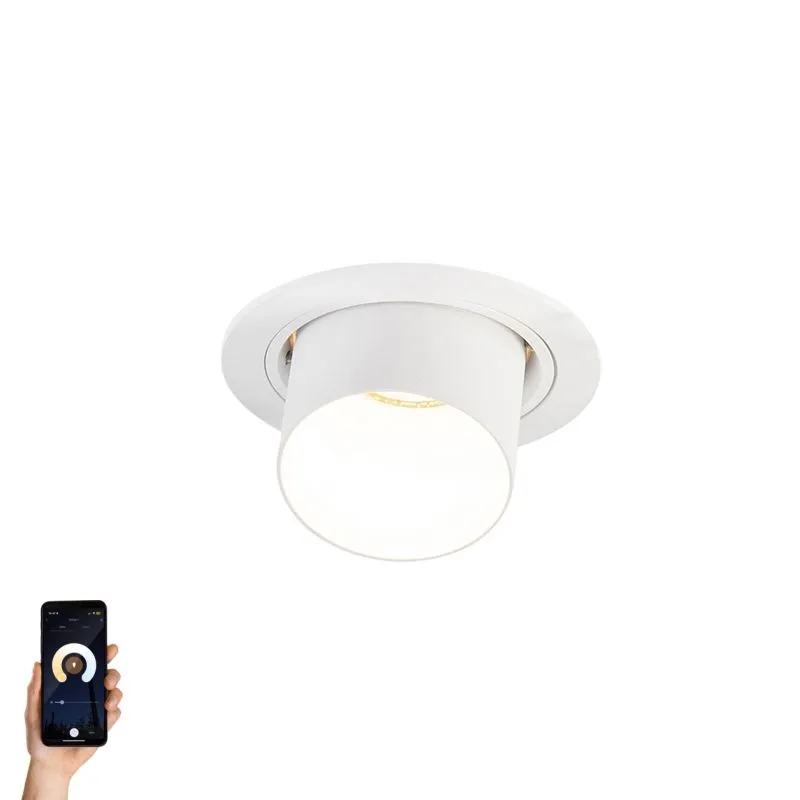 Faretto da incasso intelligente bianco inclinabile con WiFi GU10 - Installa