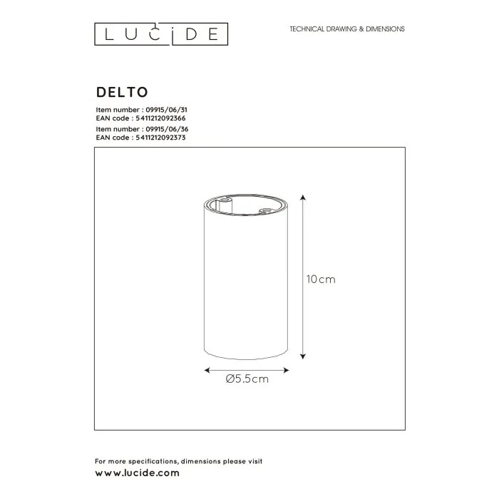 Faretto da soffitto Lucide DELTO LED Grigio, 1-Luce