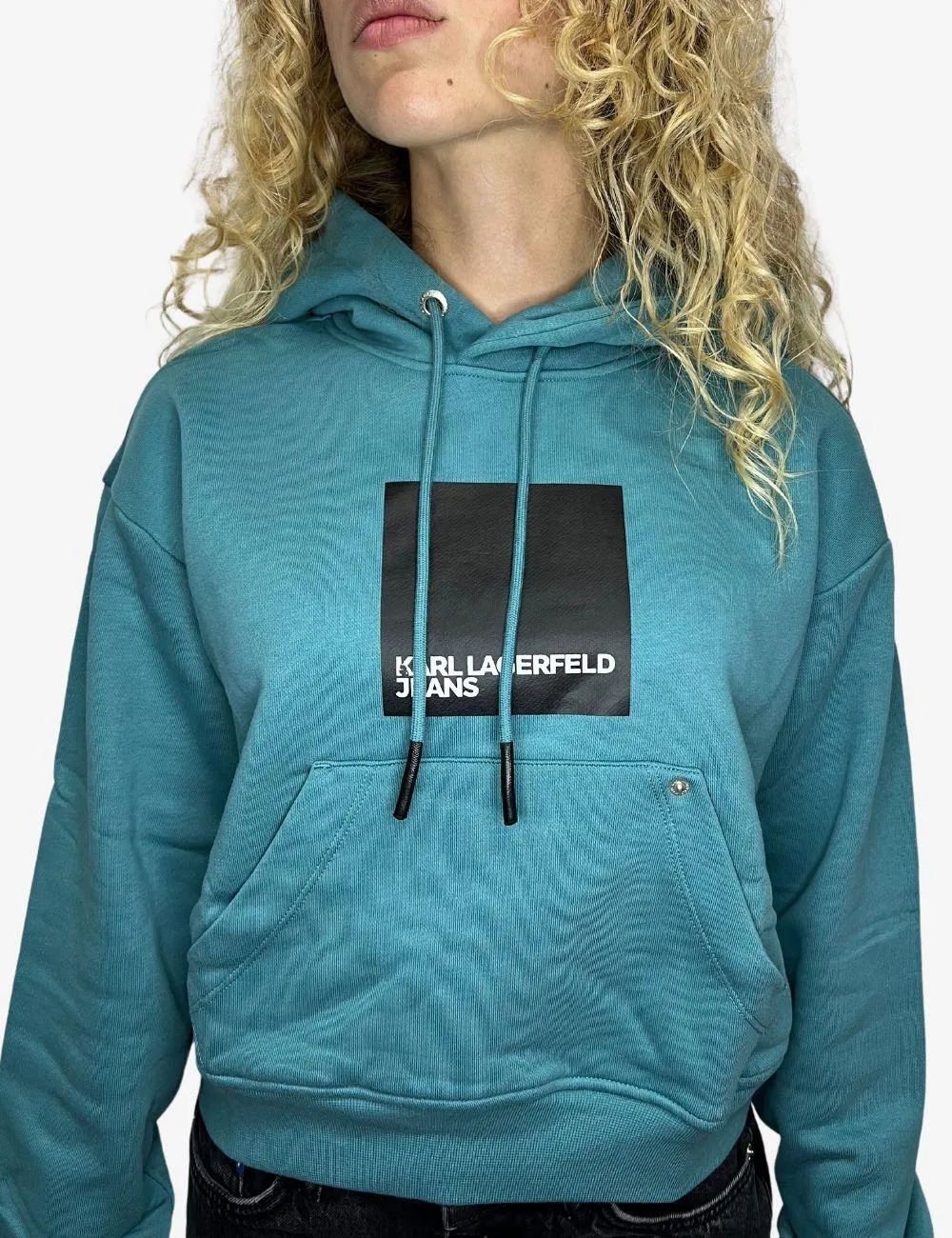 Felpa Karl Lagerfeld Jeans con cappuccio cropped donna