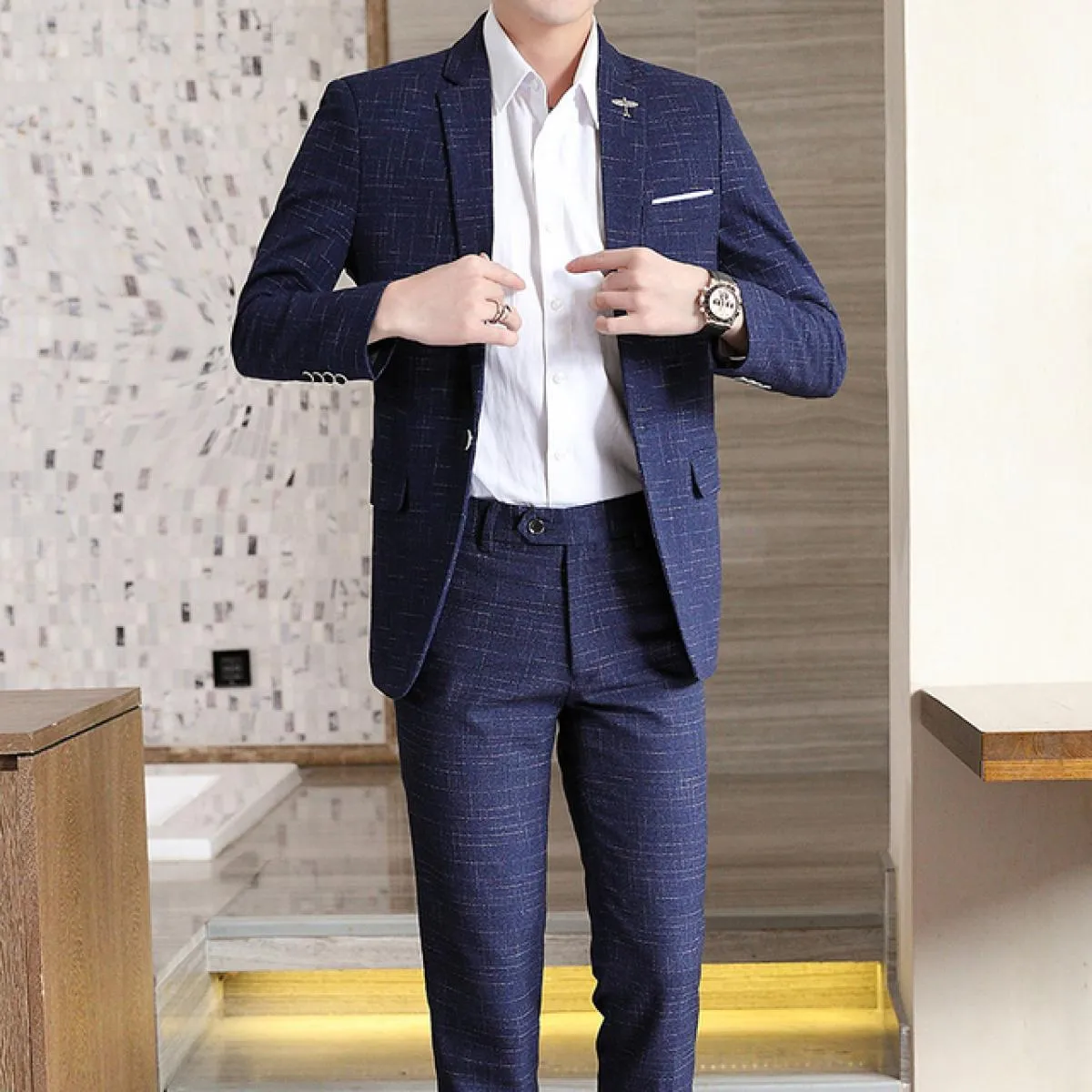 (giacca + pantaloni + gilet) 2023 nuovi abiti da uomo 2 pezzi / 3 pezzi Set uomo business casual festa di nozze giacca maschile