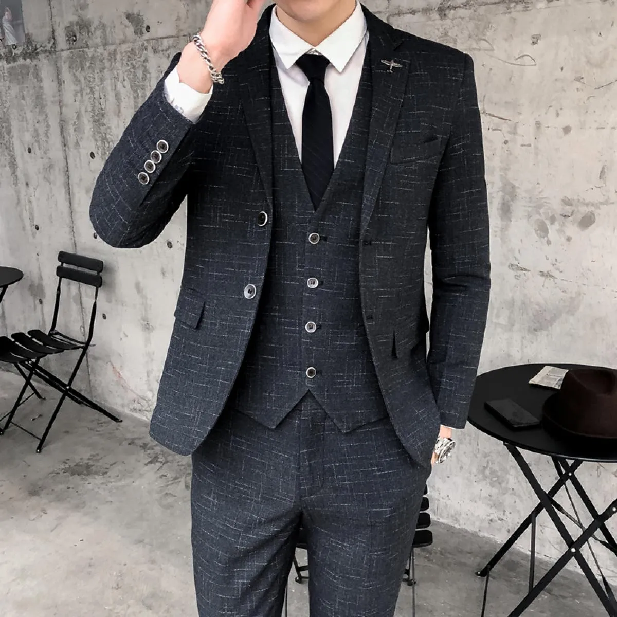 (giacca + pantaloni + gilet) 2023 nuovi abiti da uomo 2 pezzi / 3 pezzi Set uomo business casual festa di nozze giacca maschile