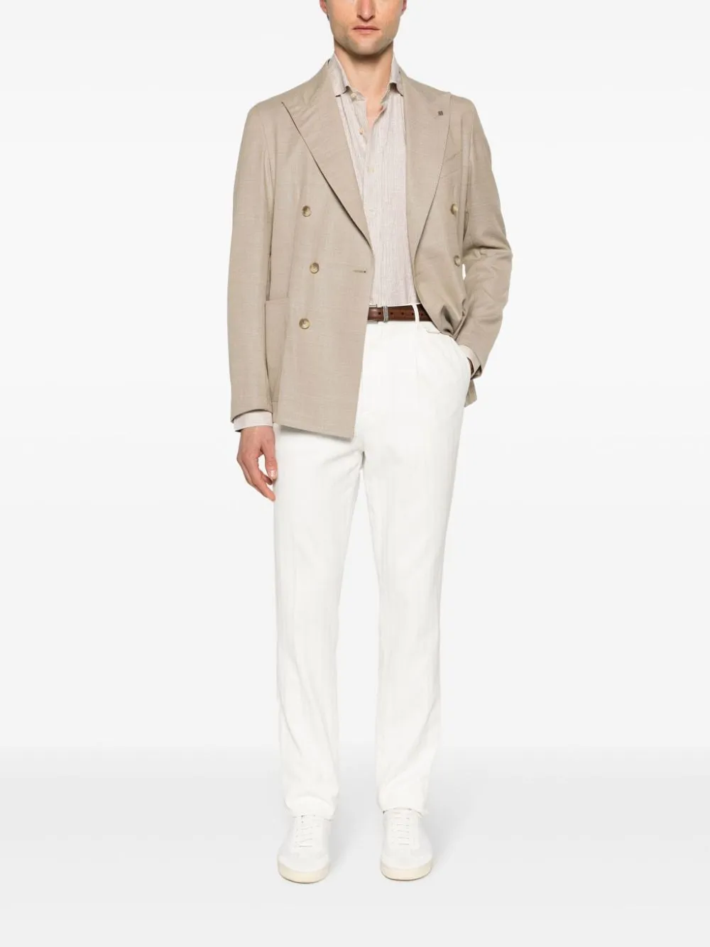 Giacca doppiopetto in beige - uomo