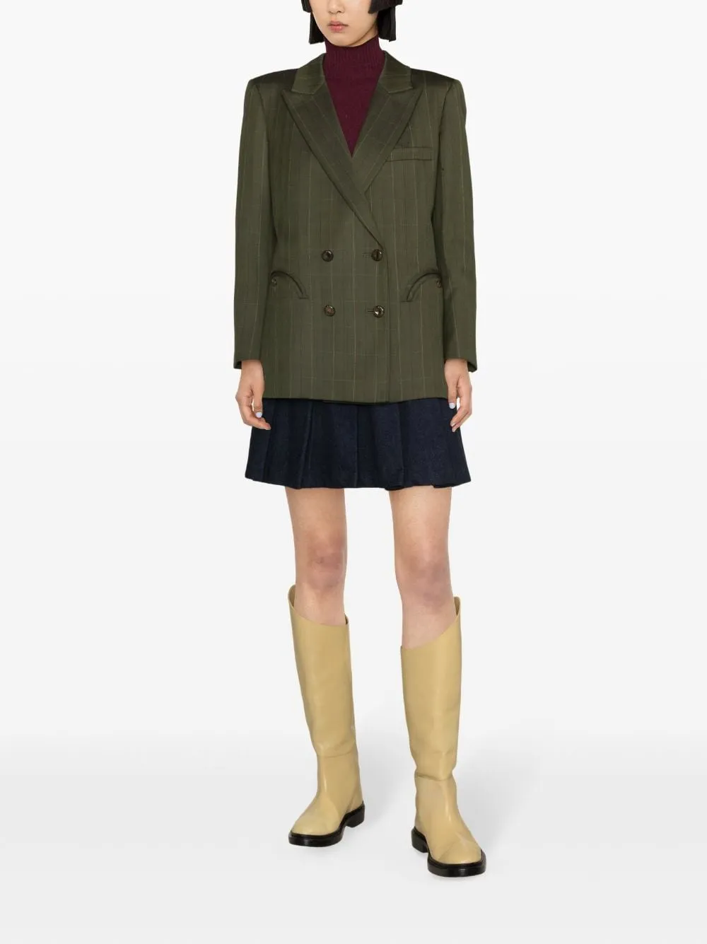 Giacca doppiopetto Wheels in verde - donna