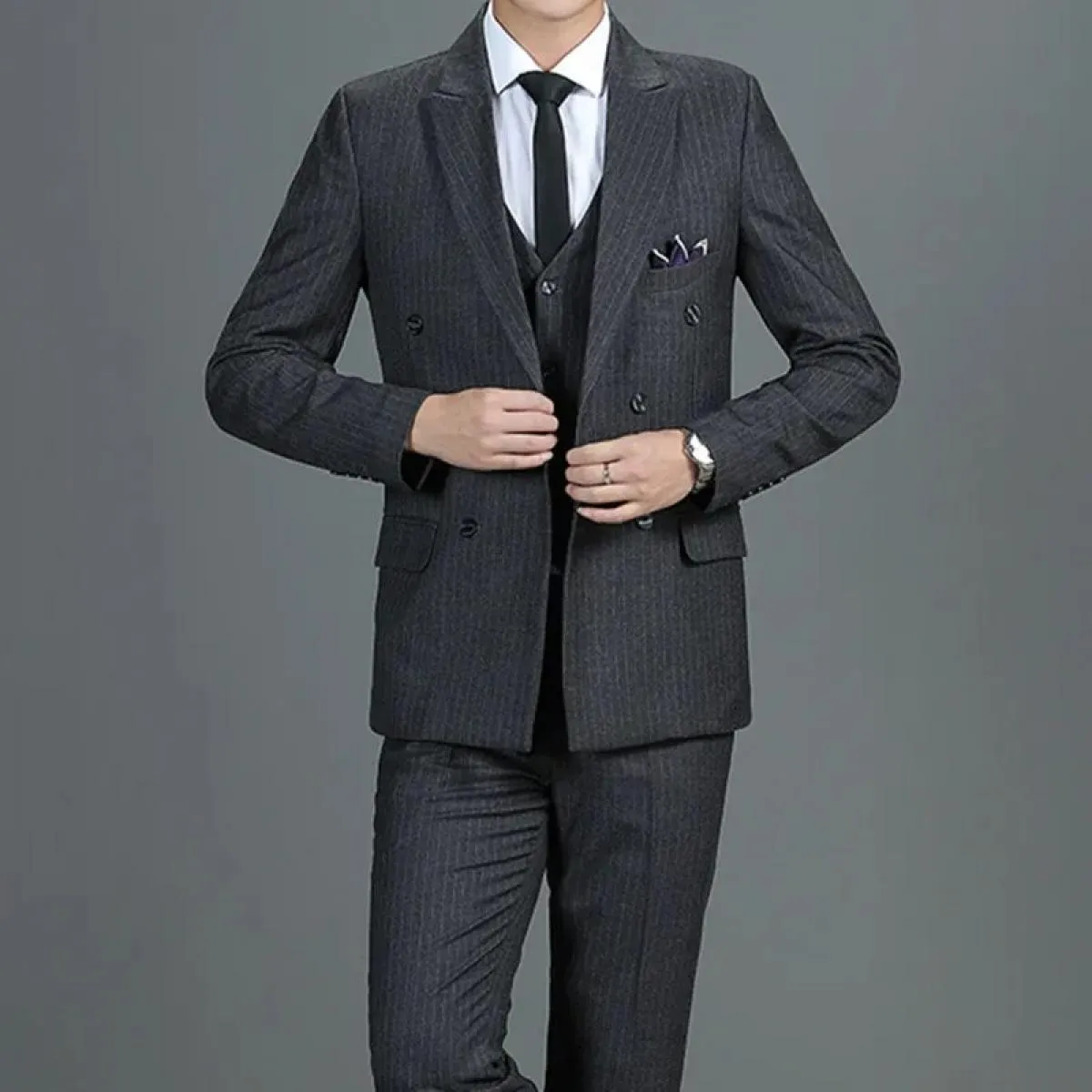 Giacca gilet pantaloni abito da uomo britannico tre pezzi slim party giacca formale da uomo d'affari personalizzata di fascia al