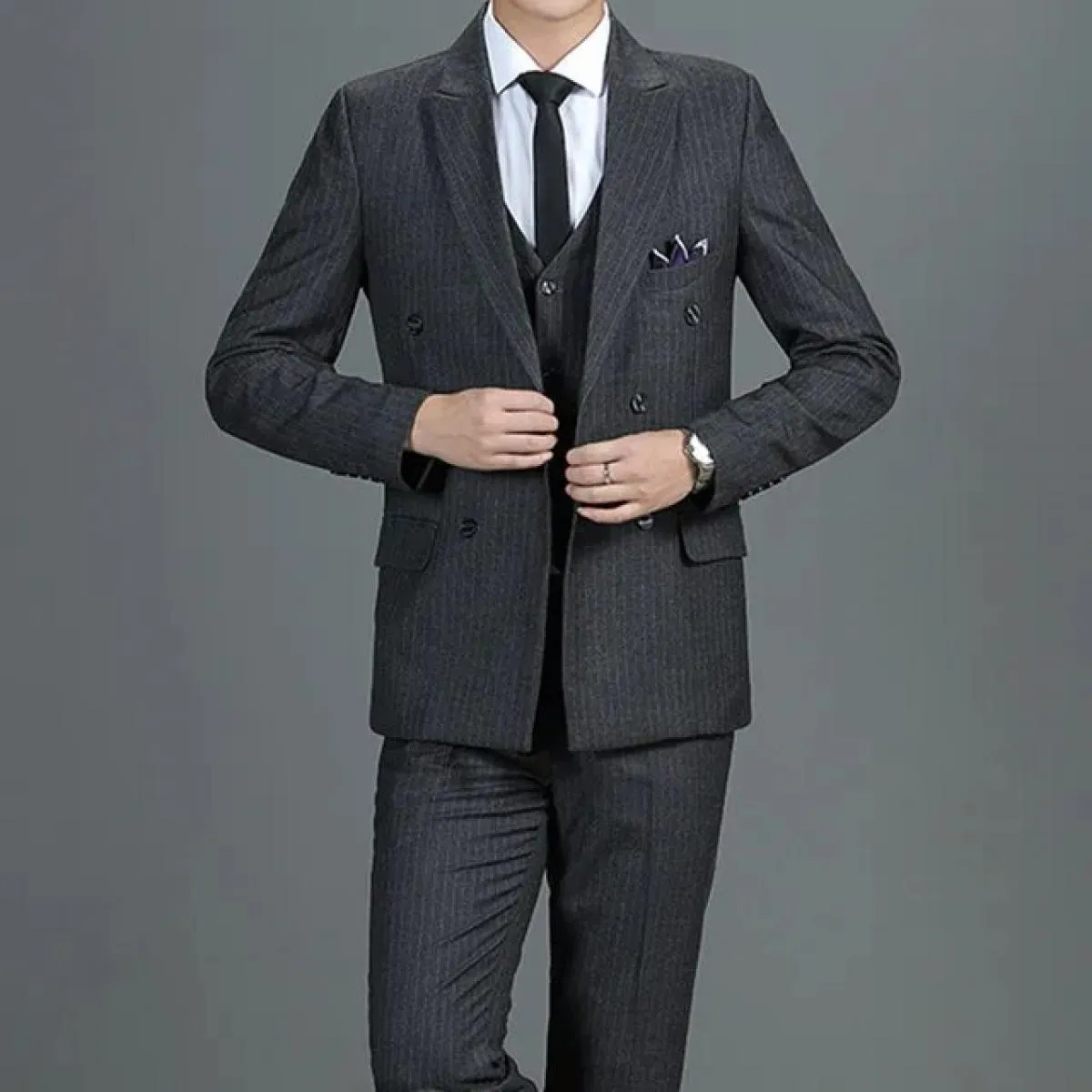 Giacca gilet pantaloni abito da uomo britannico tre pezzi slim party giacca formale da uomo d'affari personalizzata di fascia al