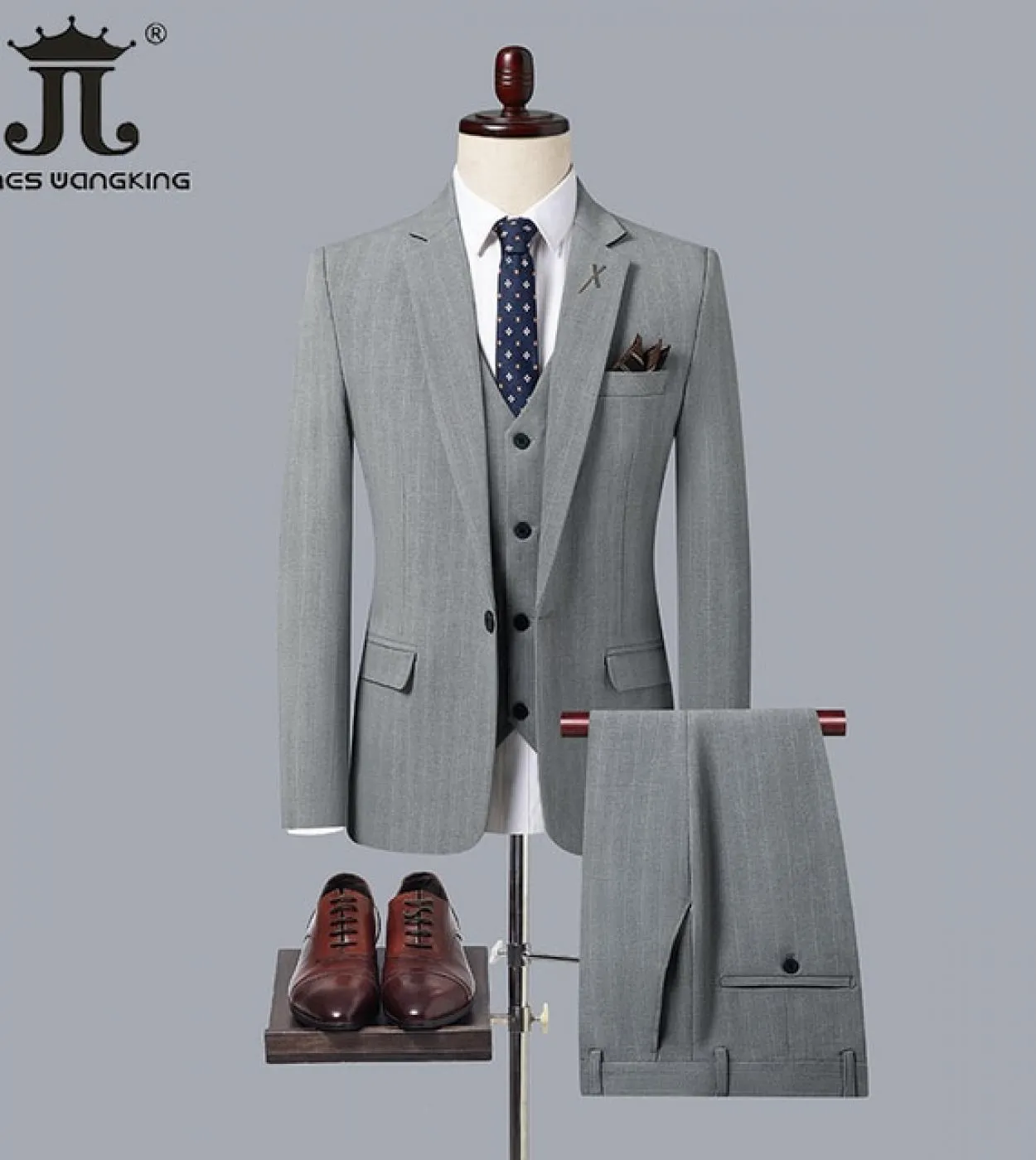 giacca  gilet  pantaloni Abito da uomo primavera autunno abito da uomo strisce britanniche abbigliamento da lavoro formale c