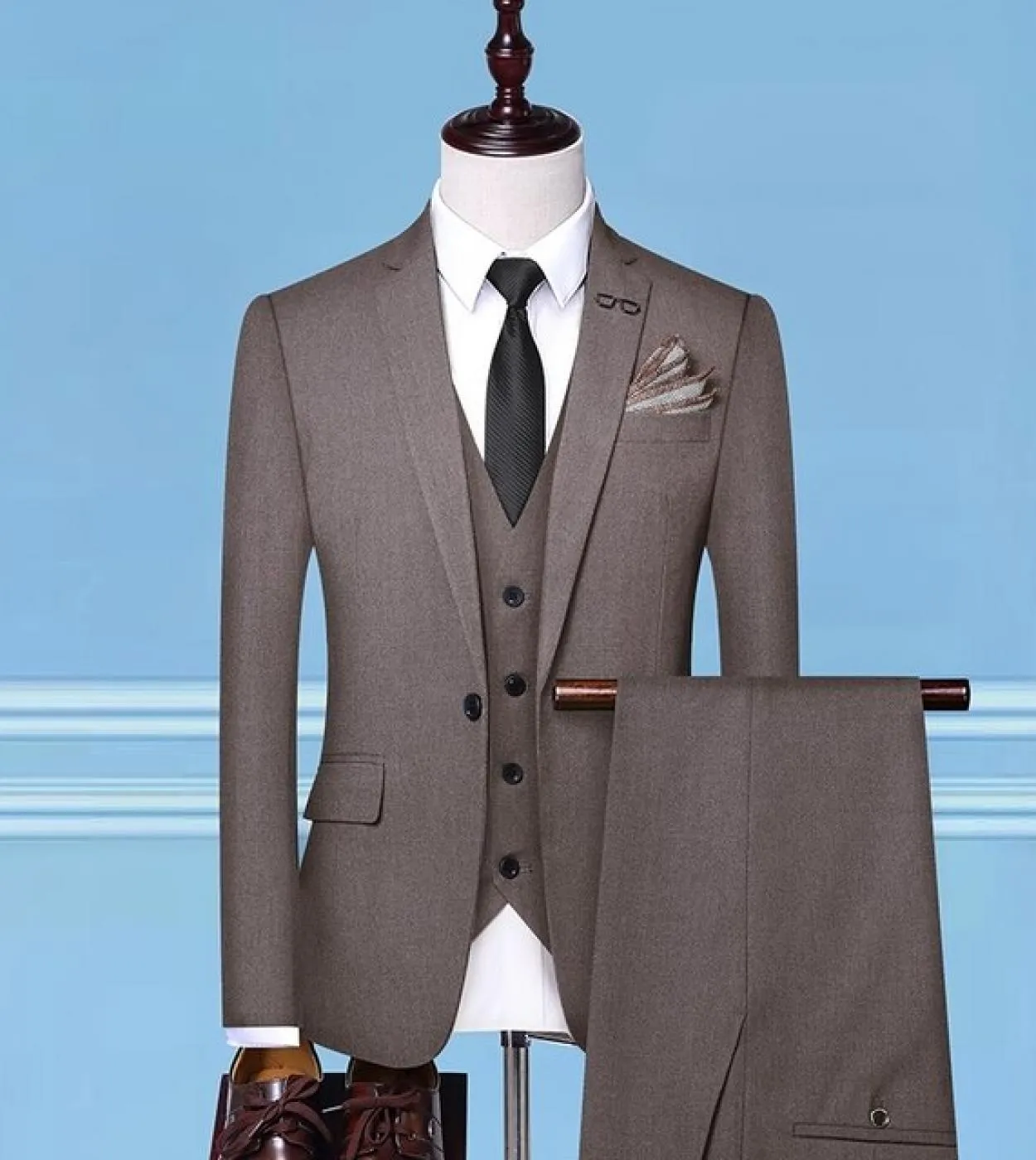 giacca  gilet  pantaloni tailleur da uomo casual di alta qualità singolo bottone matrimonio maschio tinta unita 3 pezzi abit