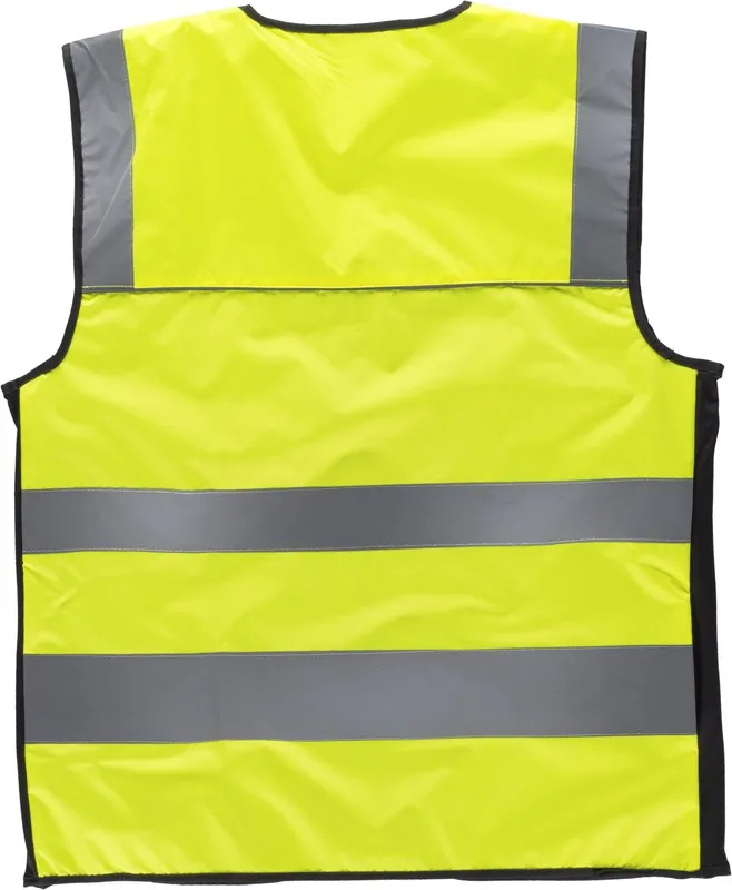 Gilet multitasche ad alta visibilità Nastri riflettenti di diverse dimensioni EN ISO 20471: 2013 Giallo AV Nero