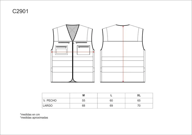 Gilet multitasche ad alta visibilità Nastri riflettenti di diverse dimensioni EN ISO 20471: 2013 Giallo AV Nero