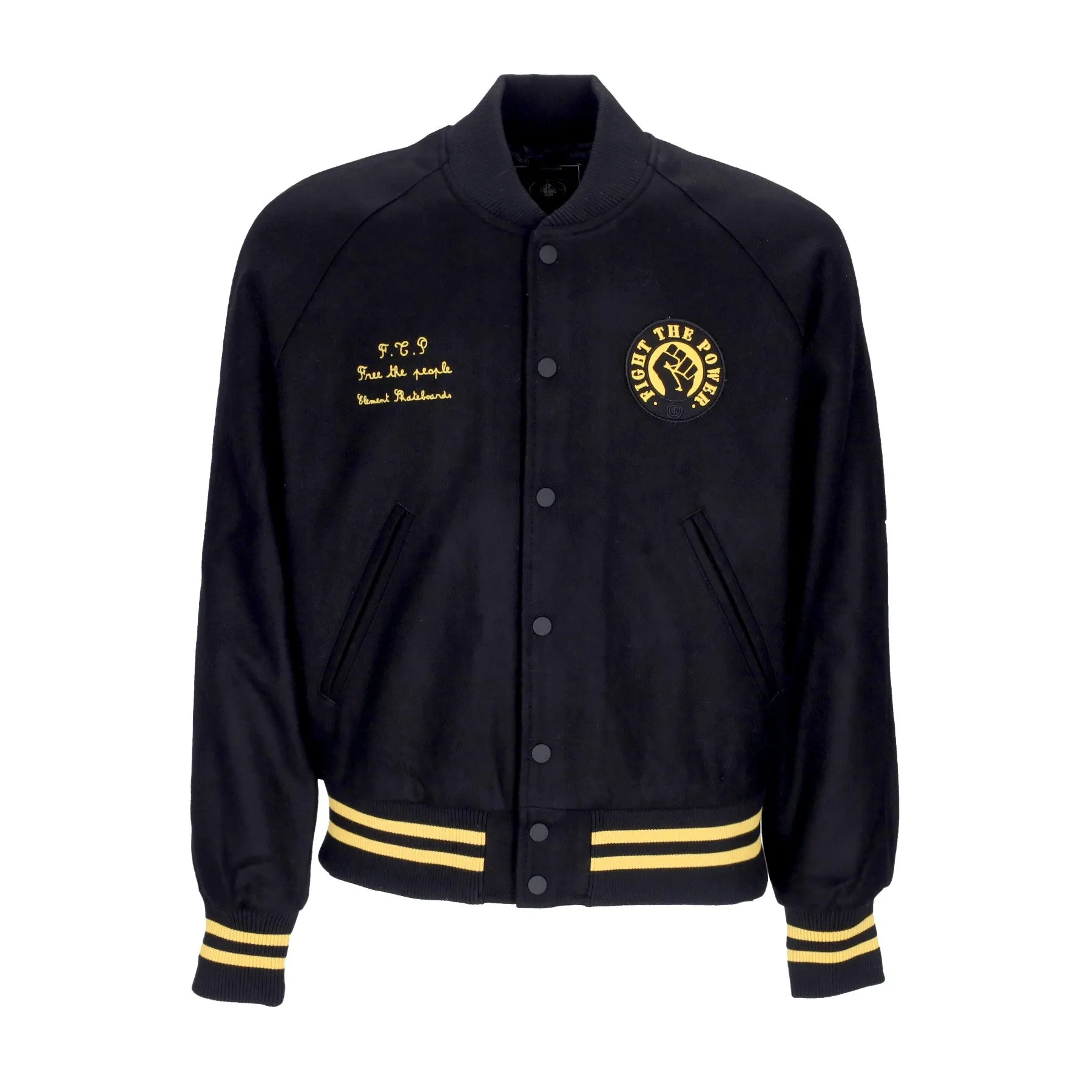 Giubbotto Bomber Uomo Pexe Ftp Baseball Jacket Flint Black