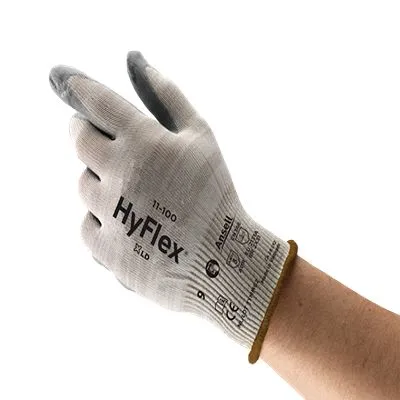 Guanti da lavoro Ansell HyFlex 11100, Tg. 10, in Nylon, col. Grigio