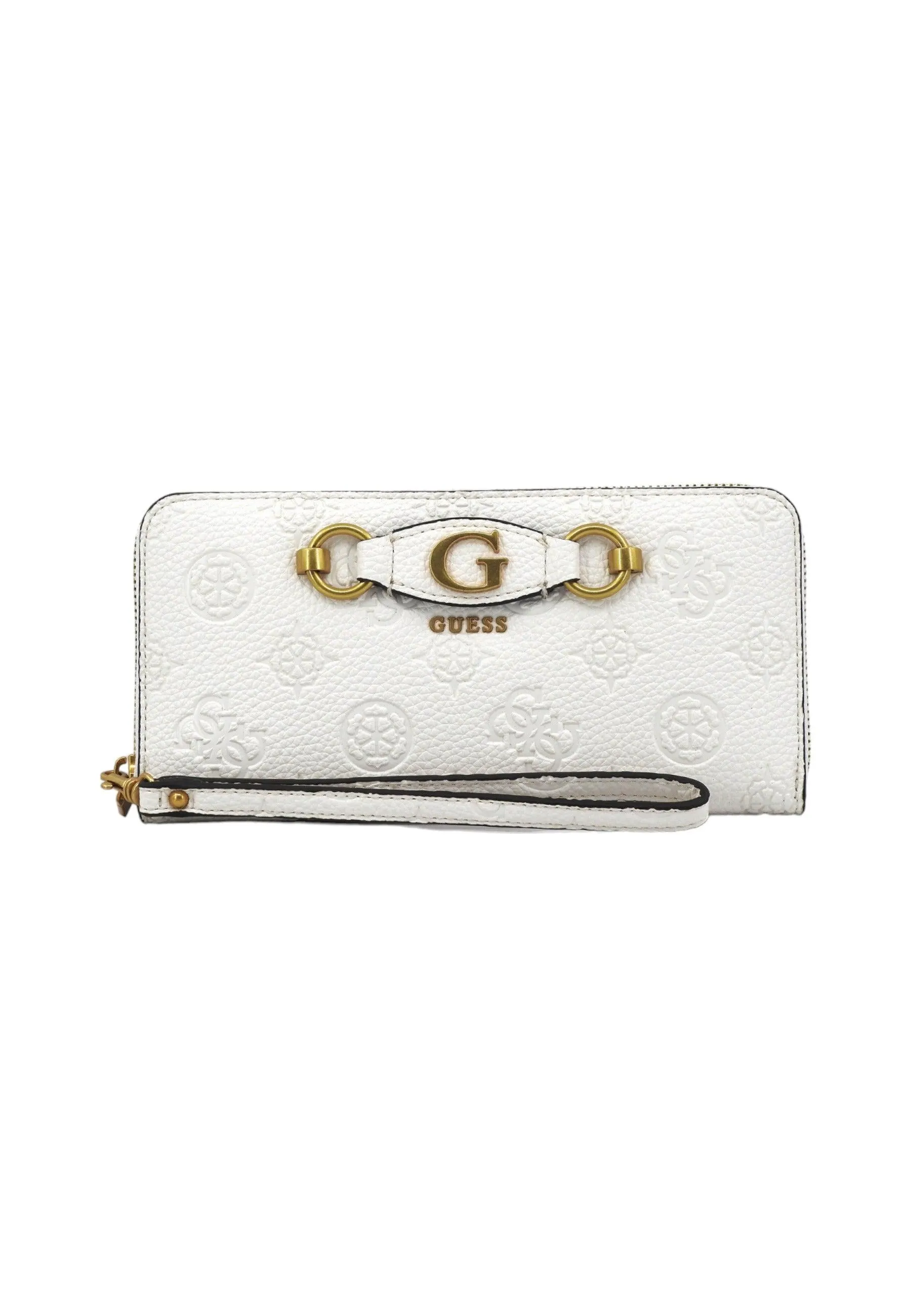 GUESS Izzy Peony Portafoglio Donna Stone Logo Bianco PD920946