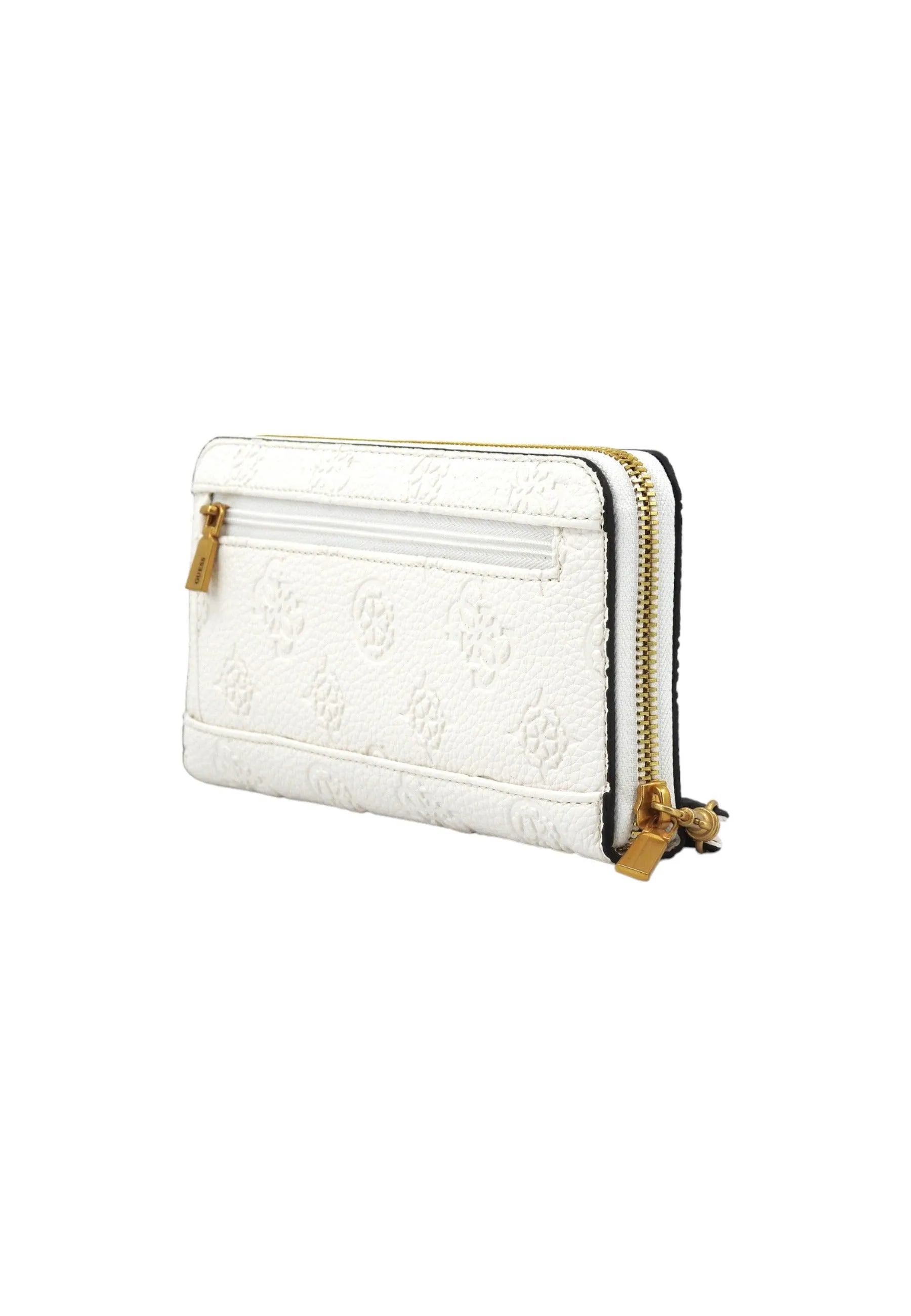 GUESS Izzy Peony Portafoglio Donna Stone Logo Bianco PD920946