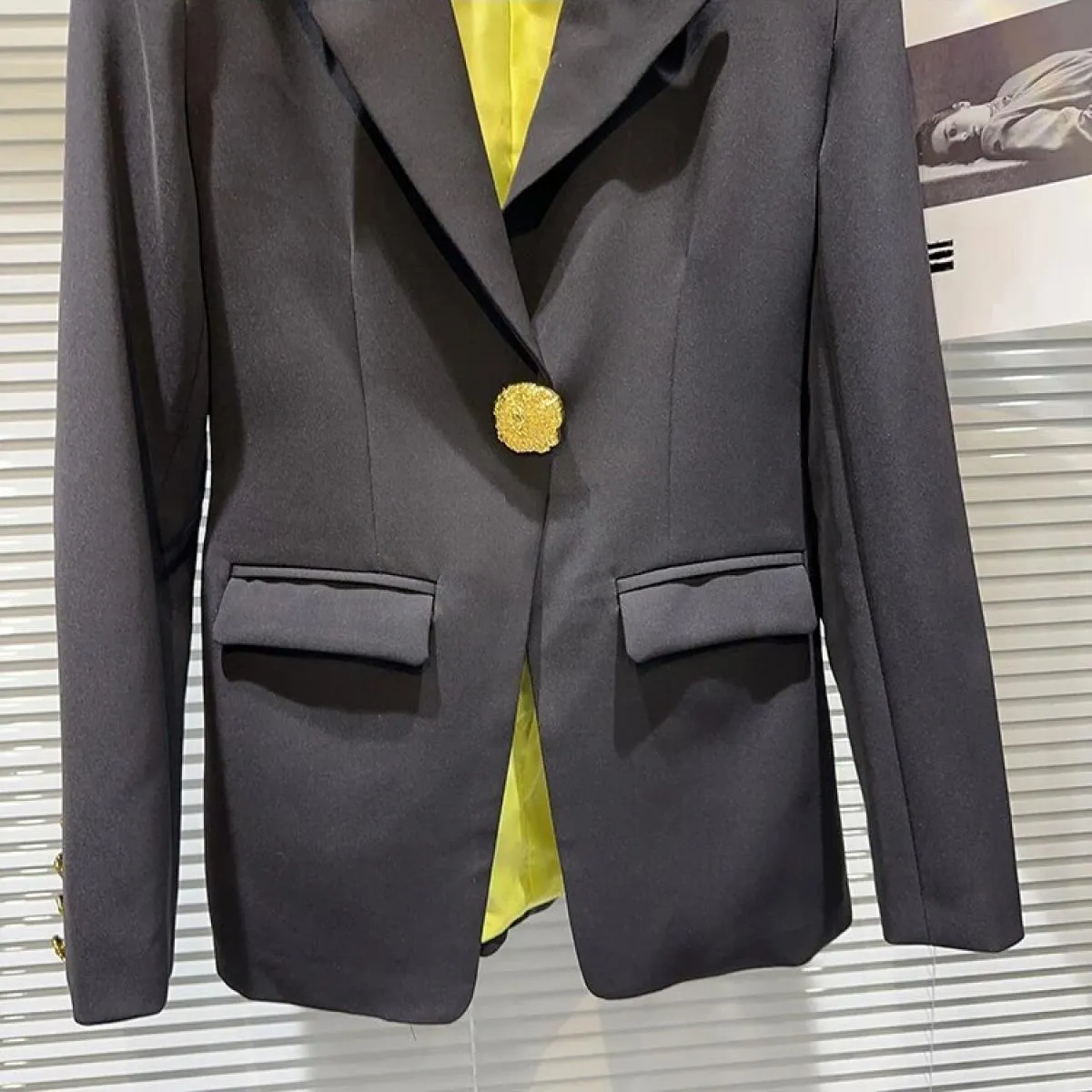 High Street Newest Autunno Inverno 2023 Giacca firmata da donna Blazer con un bottone Gilet con bretelle Set di due pezzi