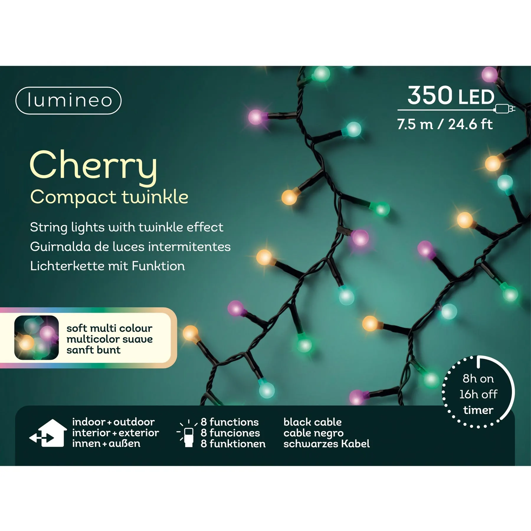 Kaemingk  Luci con 350 LED cavo nero