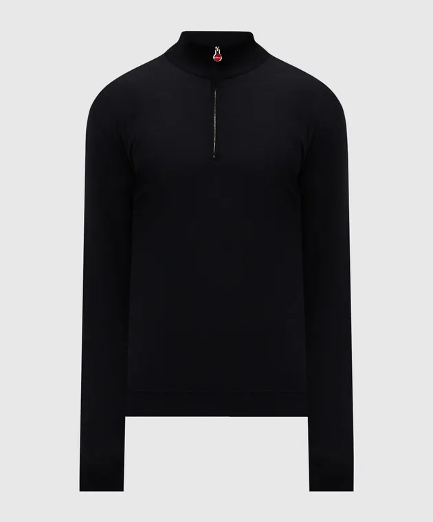 Kiton Maglia nera in cashmere e seta UMK1372