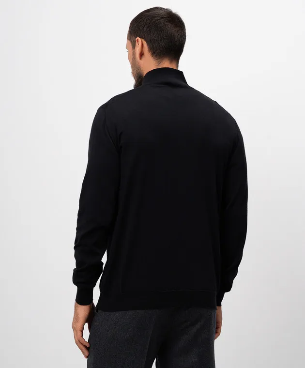 Kiton Maglia nera in cashmere e seta UMK1372