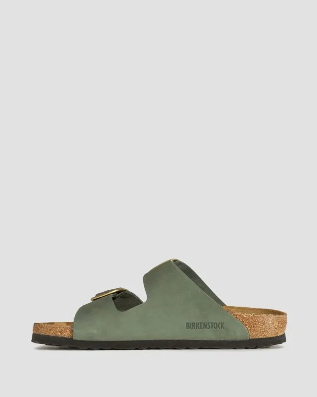Klapki damskie Birkenstock Arizona Big Buckle LENB Zielone 1025367-thyme