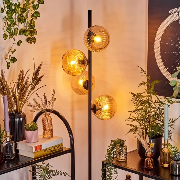 Koyoto Lampada da terra 31 cm Ambrato, 4-Luci