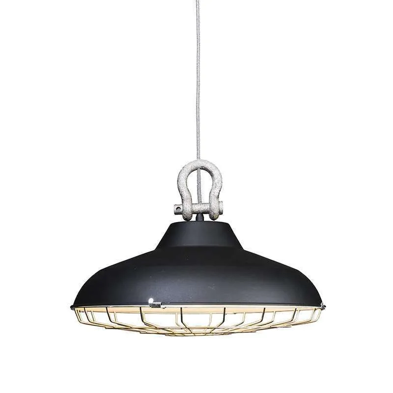 Lampada a sospensione 'Strijp' industriale nera/metallo - adatta per LED / interna