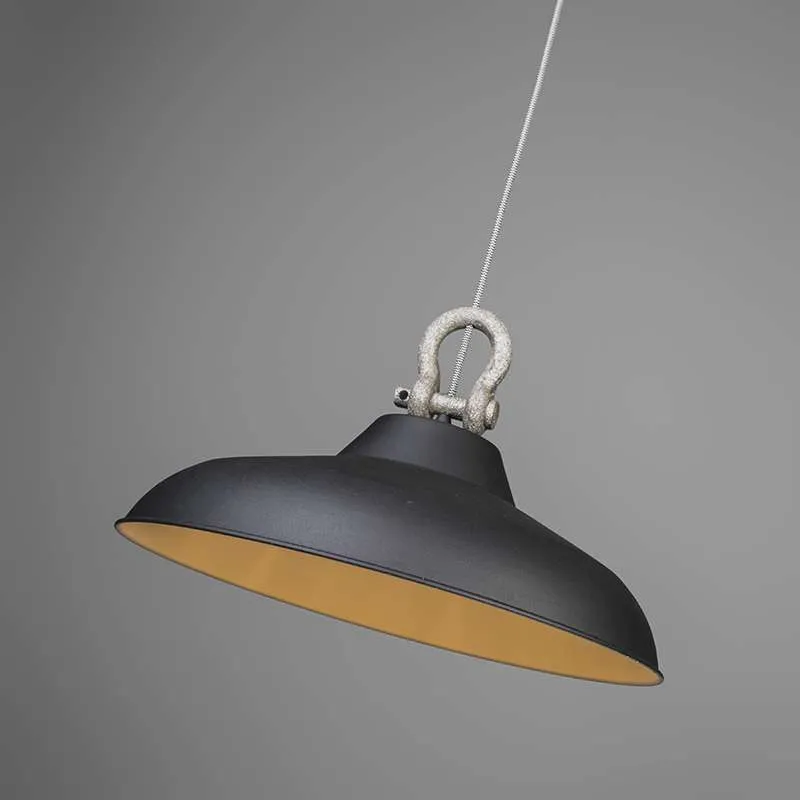 Lampada a sospensione 'Strijp' industriale nera/metallo - adatta per LED / interna