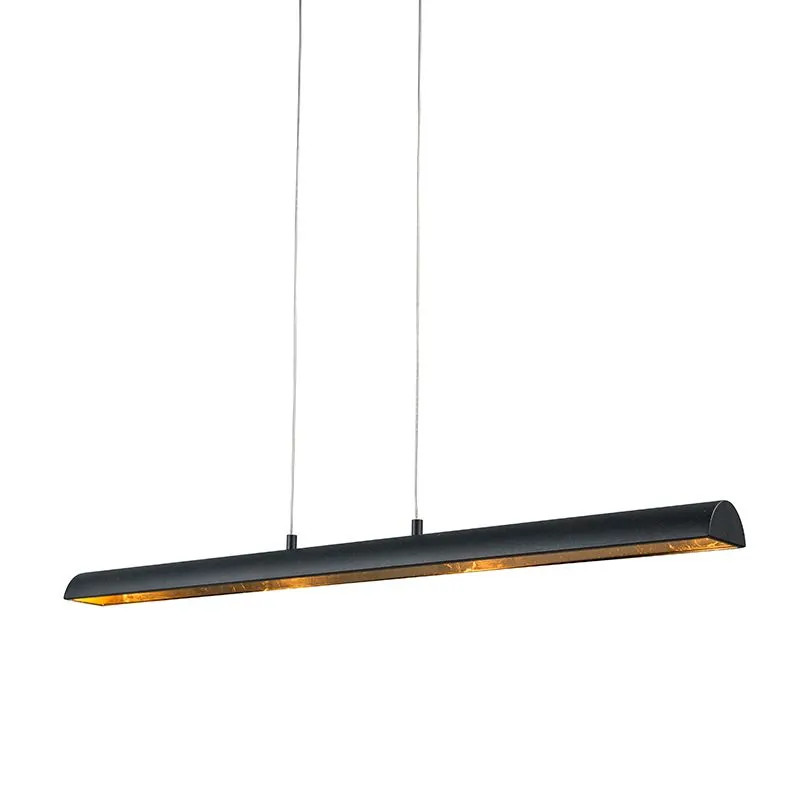 Lampada a sospensione nera con interno dorato incluso LED - Balo 4