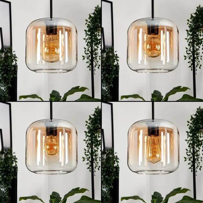 Lauden Lampadario a sospensione Vetro 20cm Ambrato, Chiaro, 1-Luce