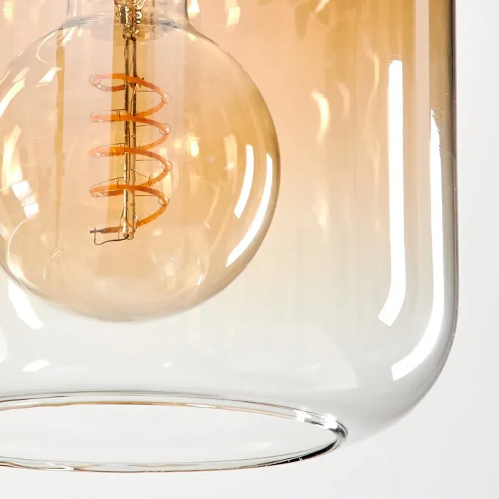 Lauden Lampadario a sospensione Vetro 20cm Ambrato, Chiaro, 1-Luce