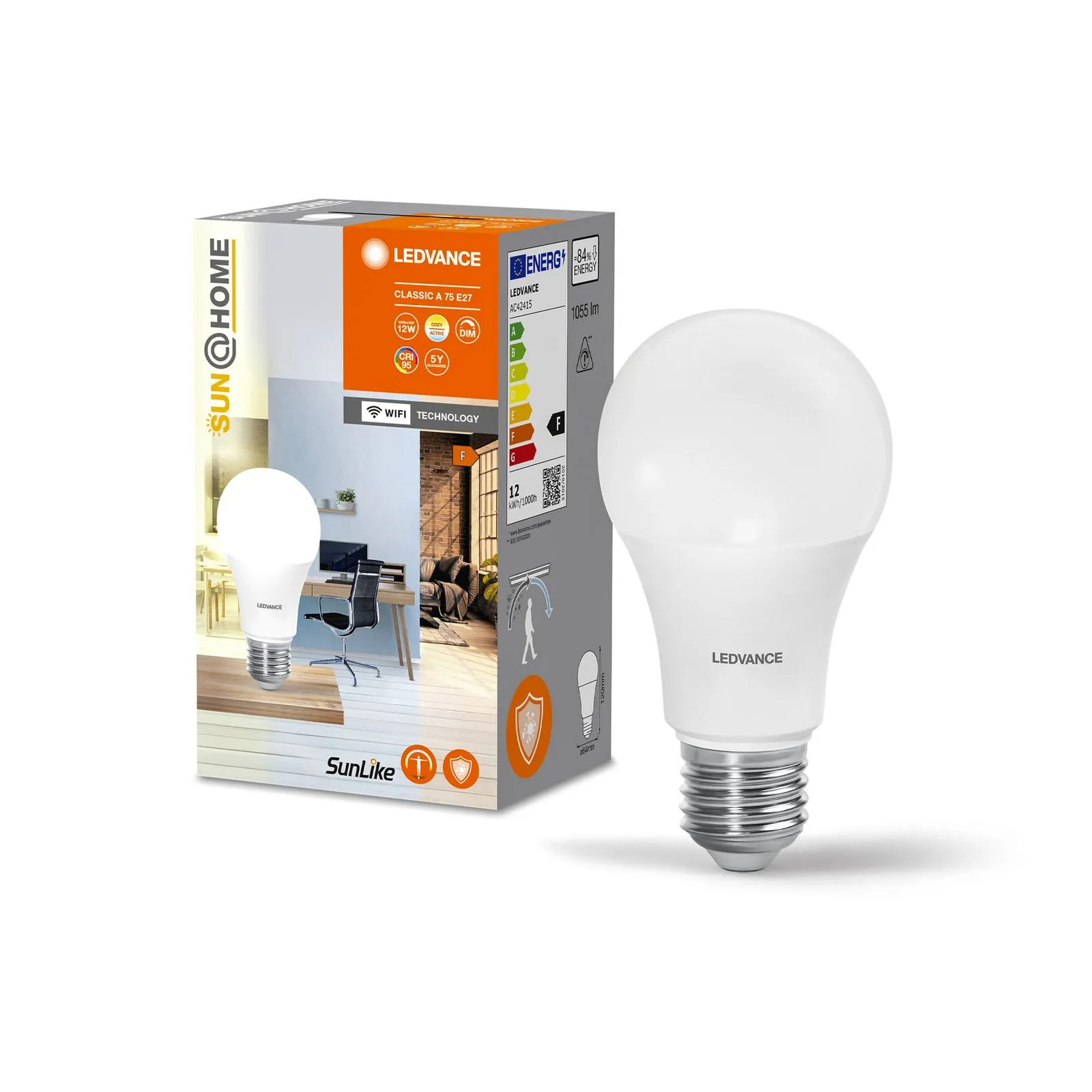 LEDVANCE SUN@Home E27 12W Classico 2.200-5.000K