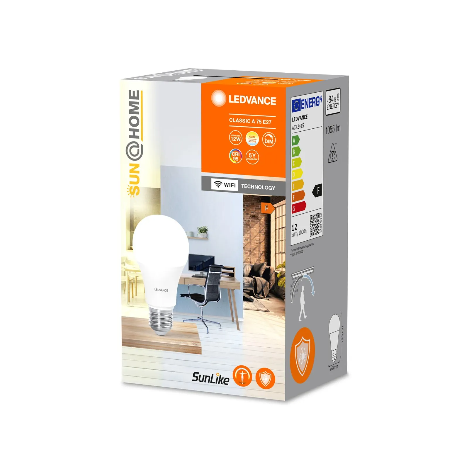 LEDVANCE SUN@Home E27 12W Classico 2.200-5.000K