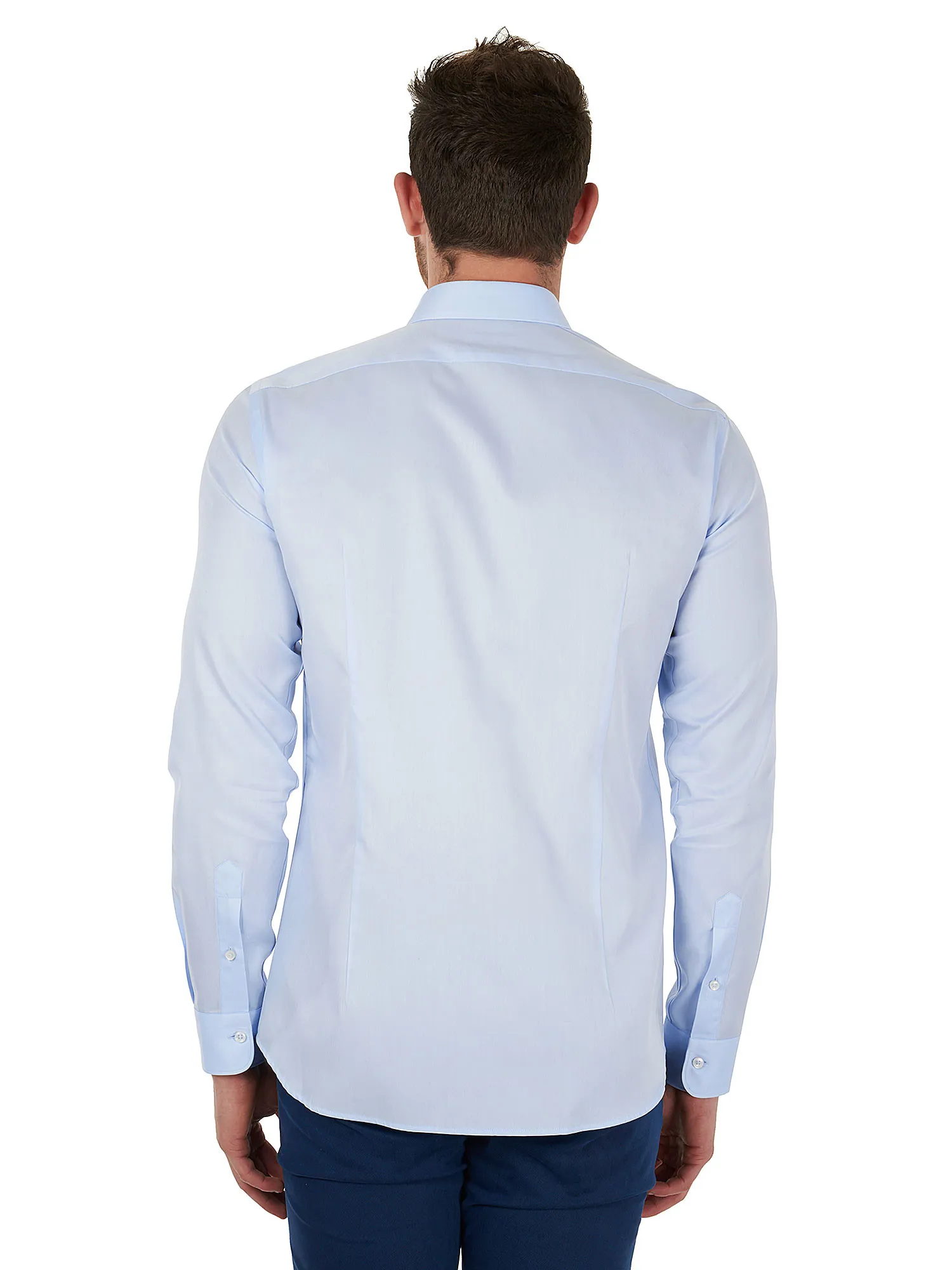 Light-blue Twill double twisted yarn shirt