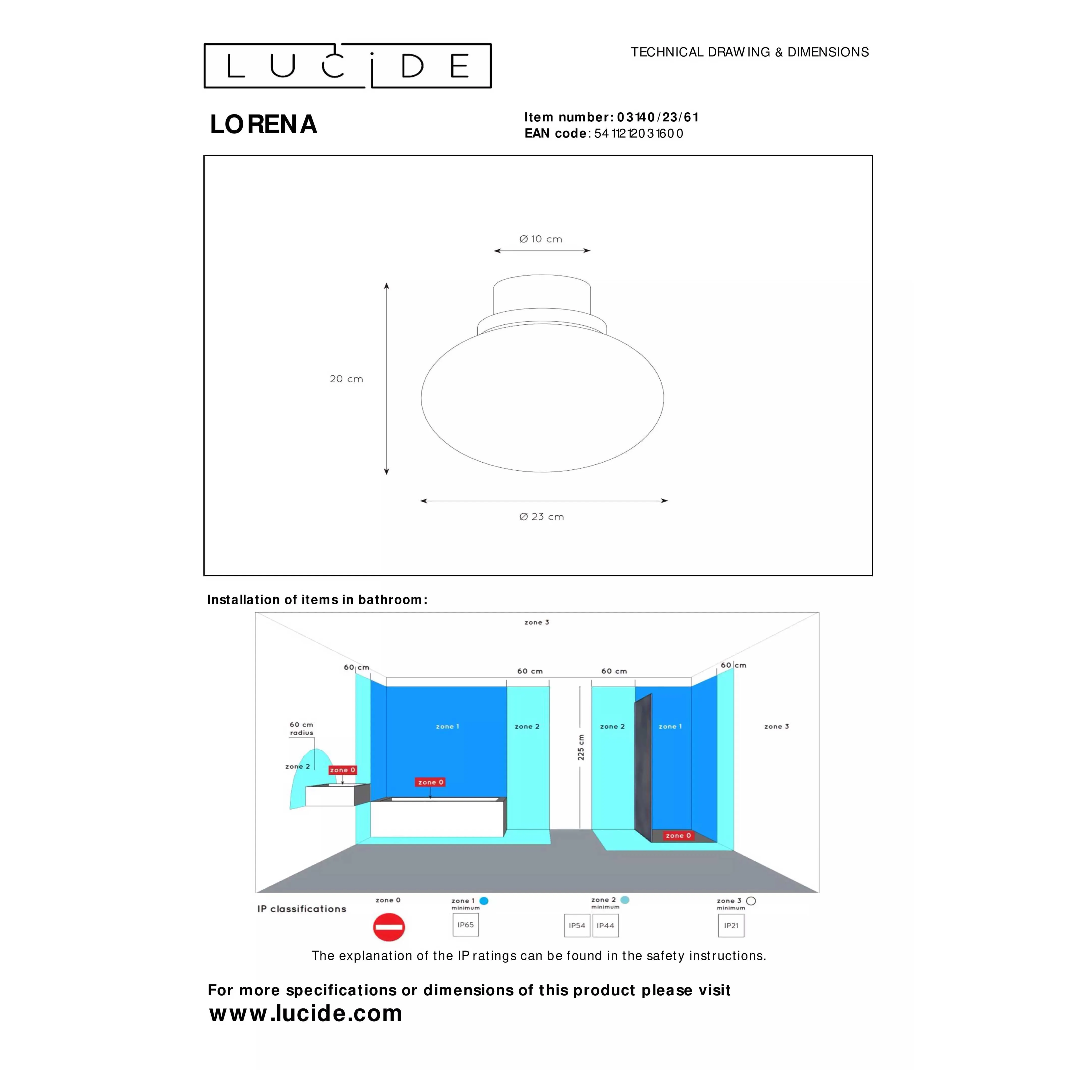 Lucide  Plafoniera con base in marmo diffusore in vetro dalle linee moderne ed eleganti Lorena - 40W