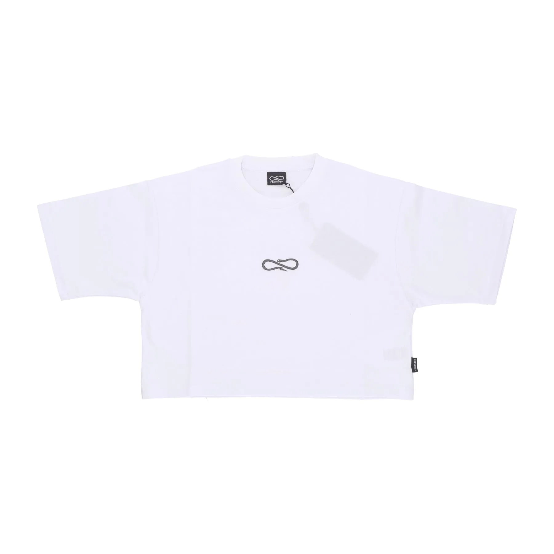 Maglietta Corta Donna W Logo Embroidery Crop Top Tee White