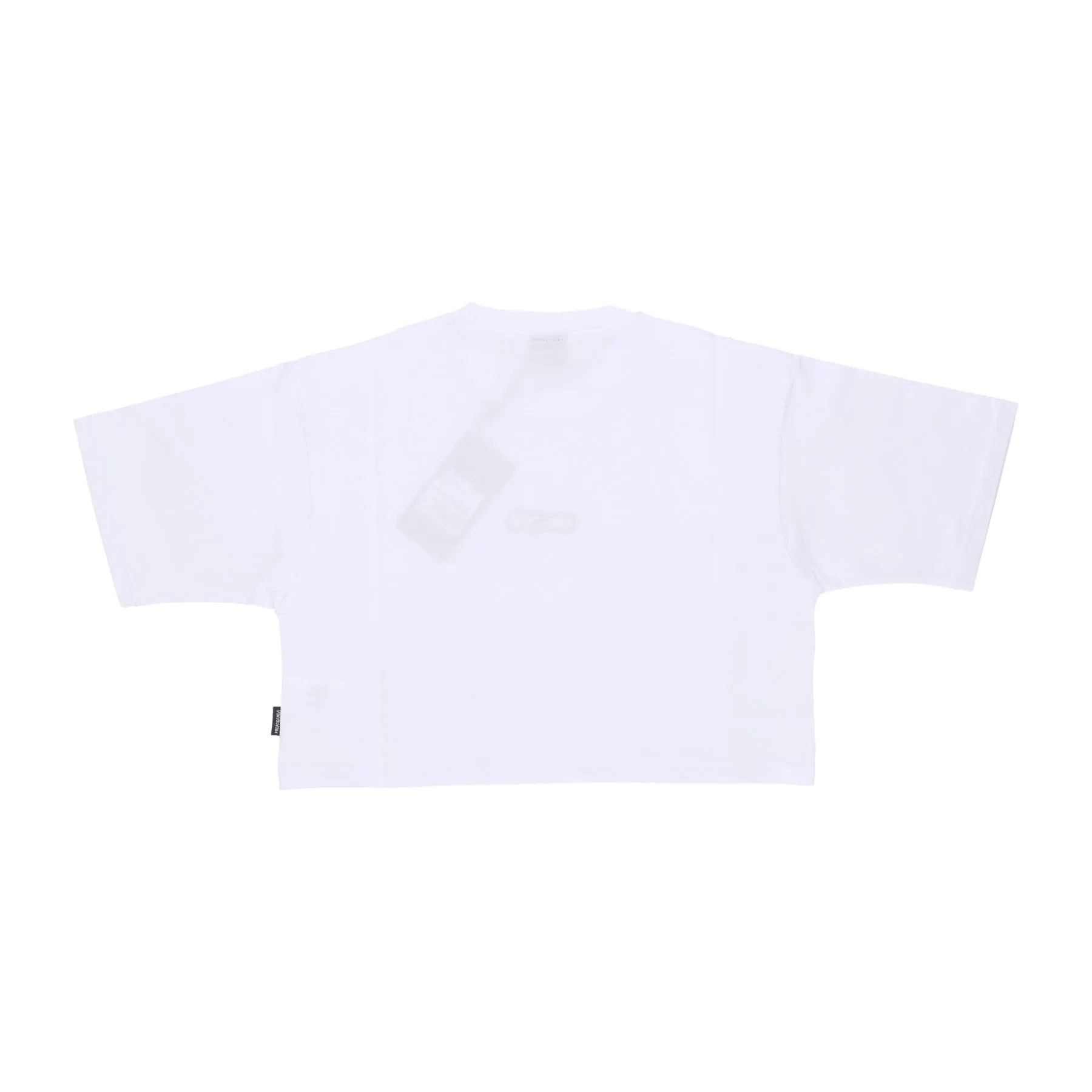 Maglietta Corta Donna W Logo Embroidery Crop Top Tee White