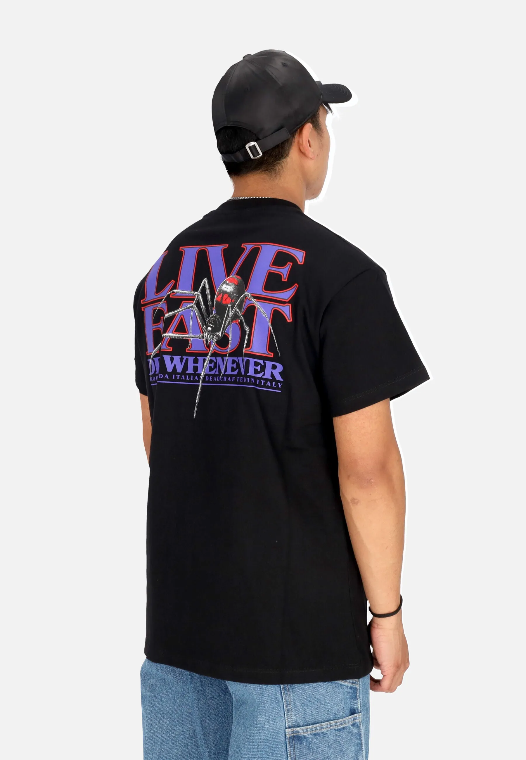 Maglietta Uomo Live Fast Tee Black