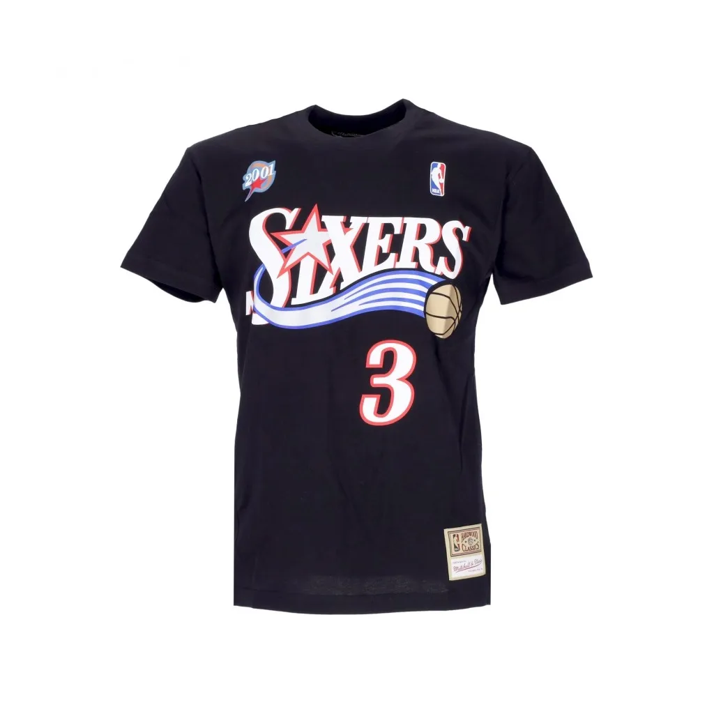 maglietta uomo nba tee hardwood classics no 3 allen iverson phi76e BLACK/ORIGINAL TEAM COLORS