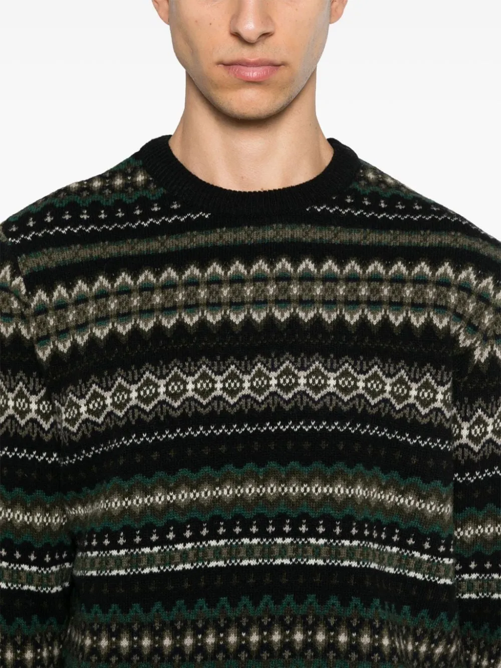 Maglione Fair Isle in nero di Barbour - uomo