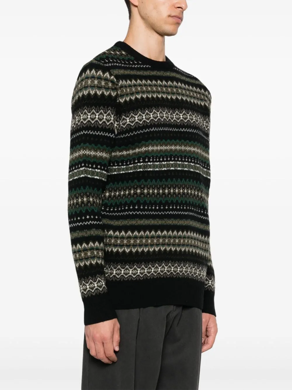 Maglione Fair Isle in nero di Barbour - uomo