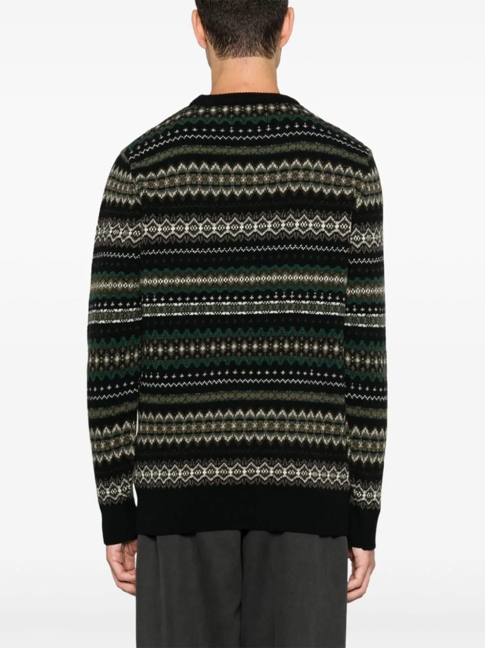 Maglione Fair Isle in nero di Barbour - uomo