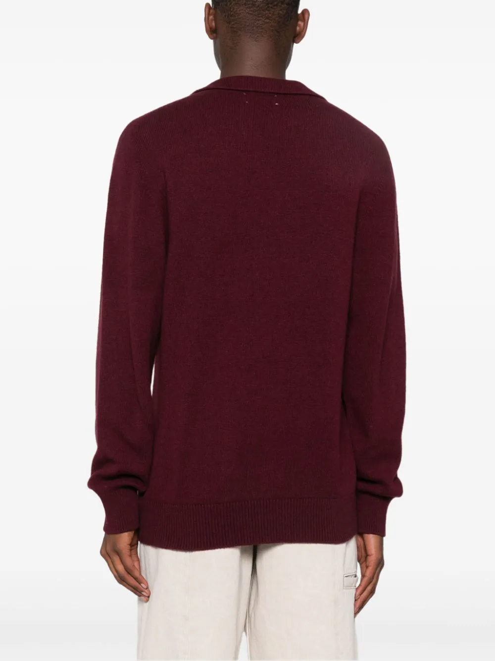 Maglione in maglia fine in bordeaux Laneus - uomo